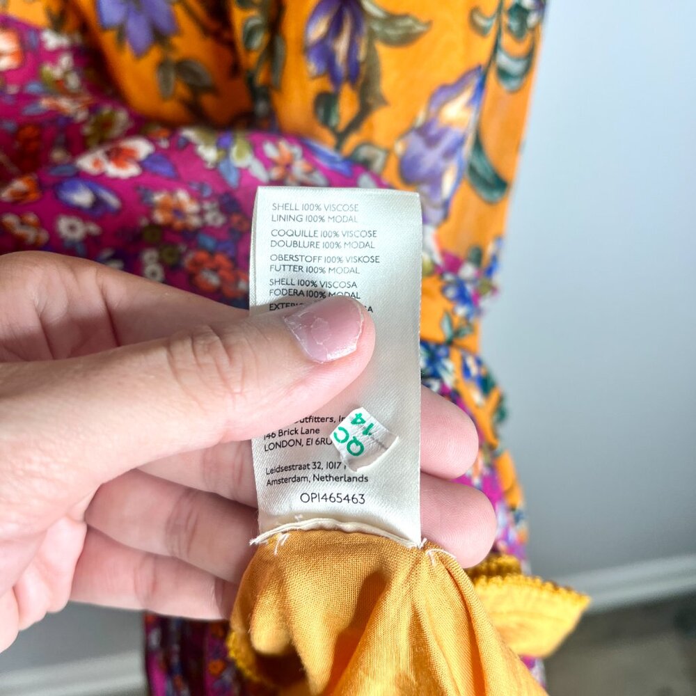 Anthropologie Hanky Hem Midi Dress Floral Slip Dress Fairycore Cottagecore 16W - Picture 7 of 8